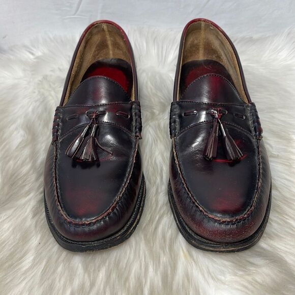 Johnston & Murphy VTG Crown Aristocrat Brown Leather Tassel Loafers Sz 10.5 D/B - Picture 2 of 6
